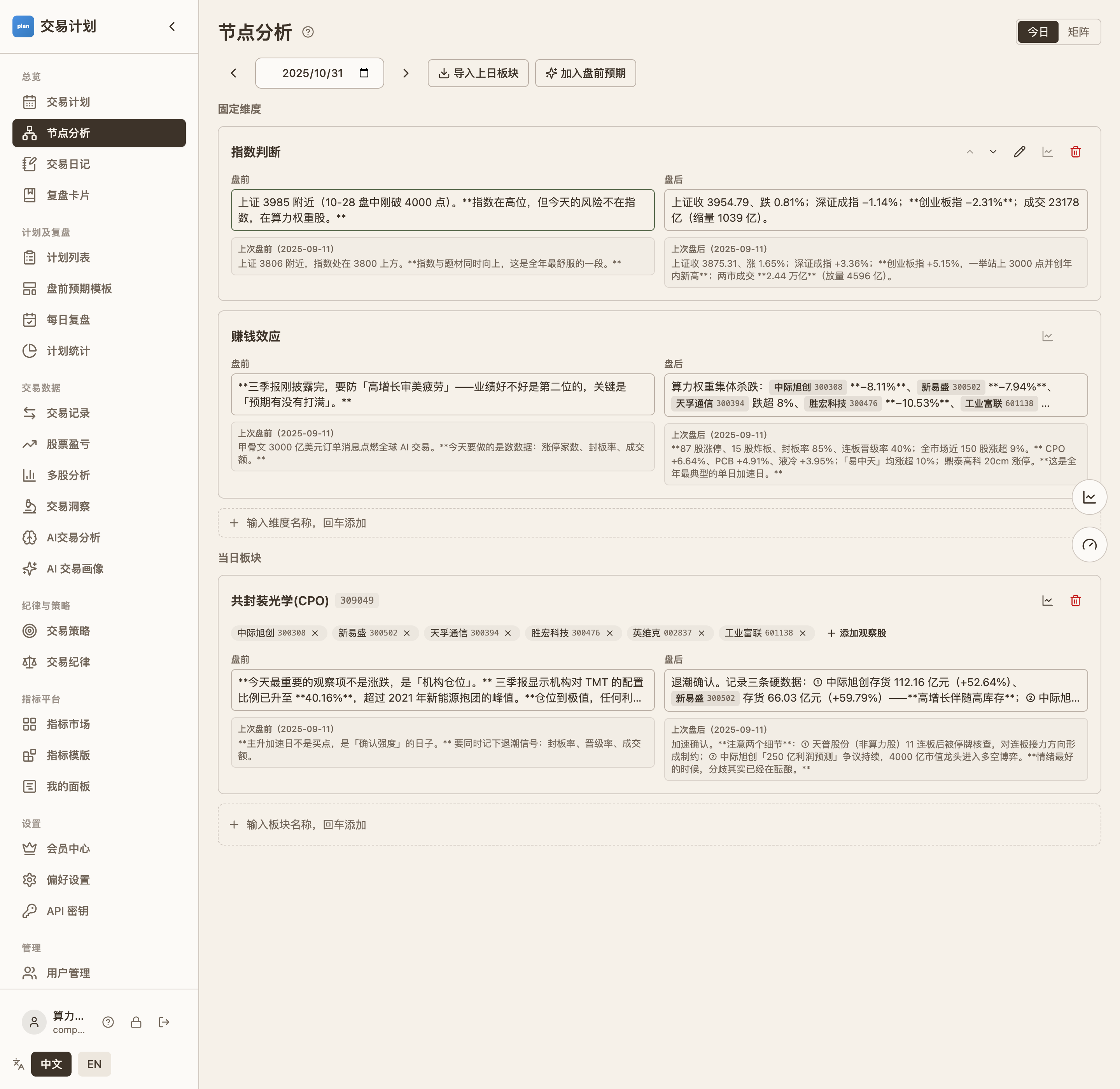 2025-10-31：退潮确认，算力权重集体杀跌