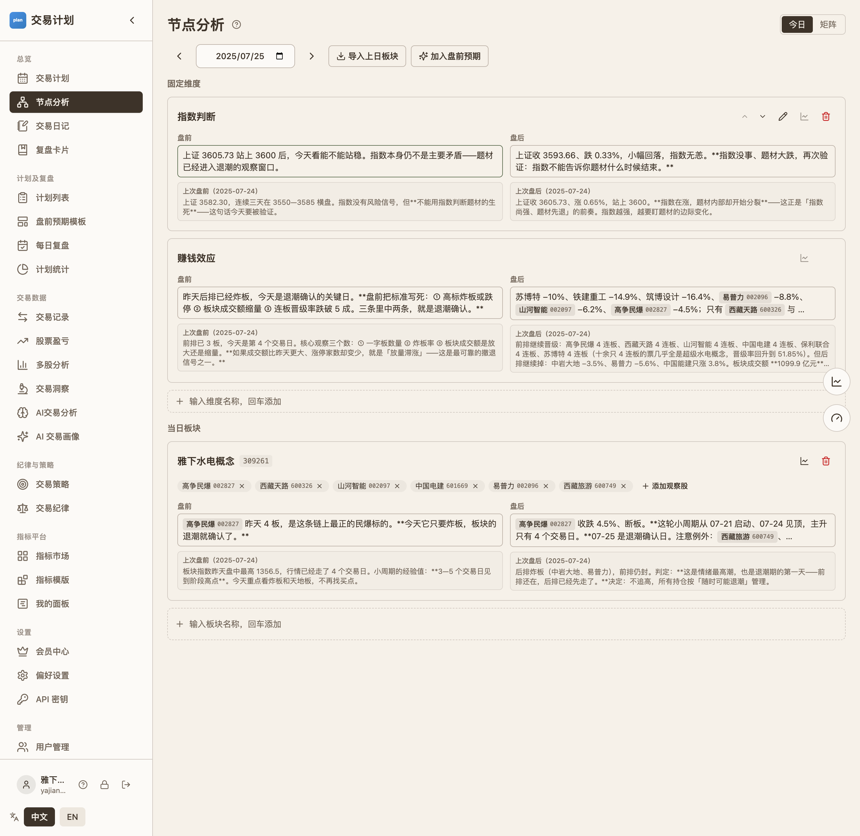 2025-07-25:退潮确认日,龙头断板 + 后排跌停潮